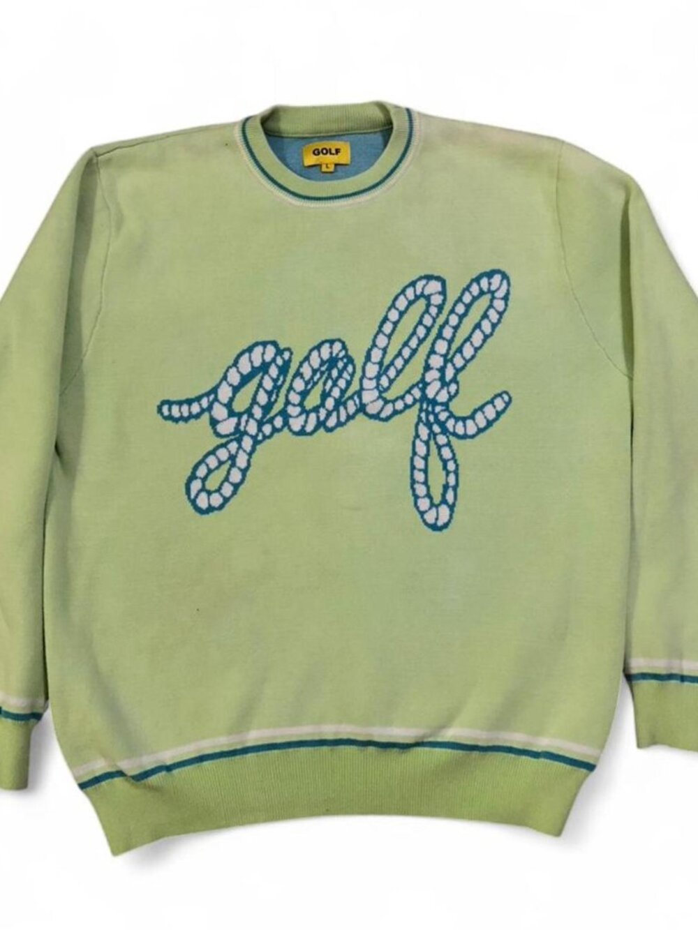 Preppy Golf Knit Men’s L Sweater Winter Wear Outdoor Casual Knitted
